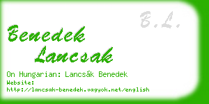 benedek lancsak business card