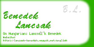 benedek lancsak business card